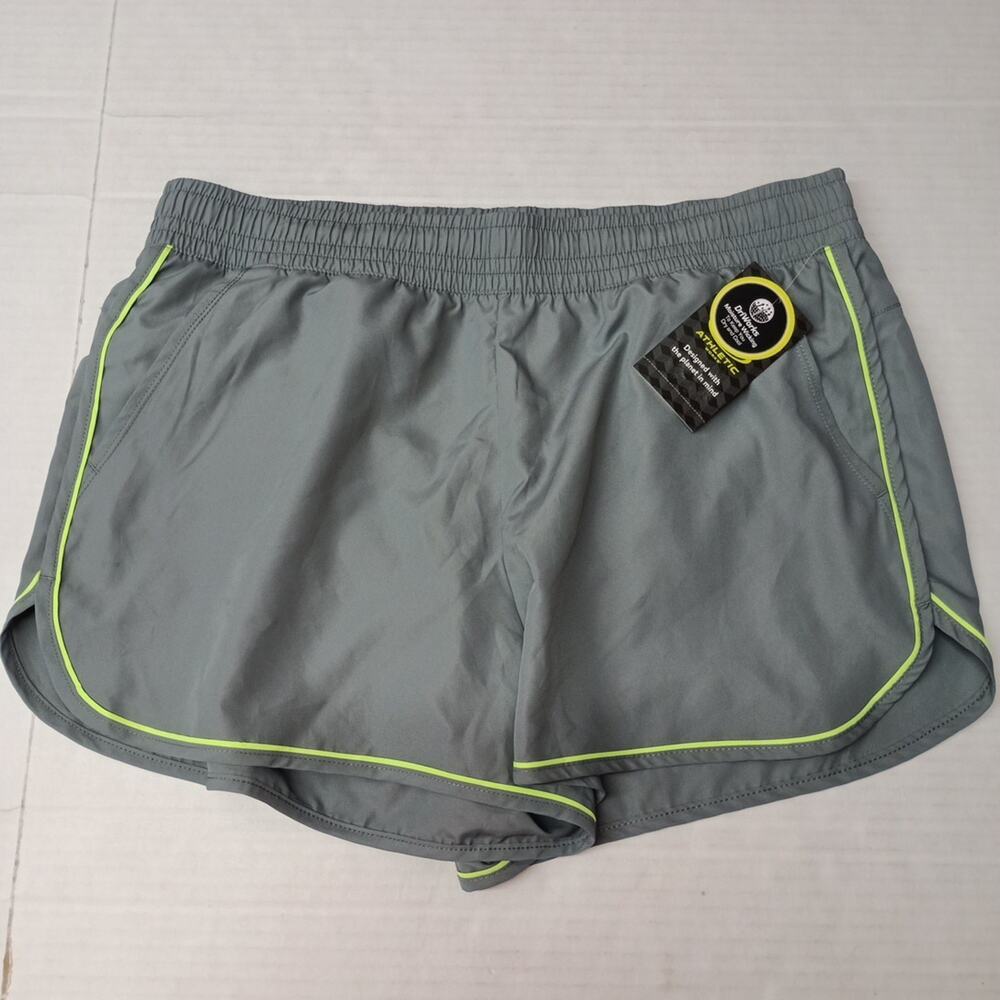Athletic‎ Works Running Shorts Women's Size L (12-14) Green Drawstring Pockets
